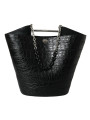 Tote Bags Elegant Black Crocodile Leather Maxi Bucket Bag 6.870,00 € 8050246189702 | Planet-Deluxe