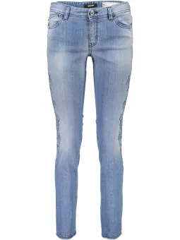 "Just Cavalli Himmelblau Jeans: Stilvolle Stickereien"