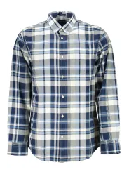GANT Elegantes Karo-Langarmhemd in Blau-Grau