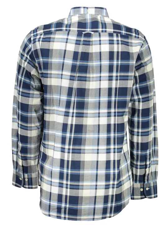 GANT Elegantes Karo-Langarmhemd in Blau-Grau