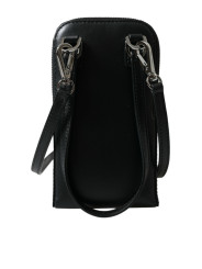 Wallets Black Leather Zip Around Logo Print Lanyard Strap Wallet 730,00 € 8054802736867 | Planet-Deluxe