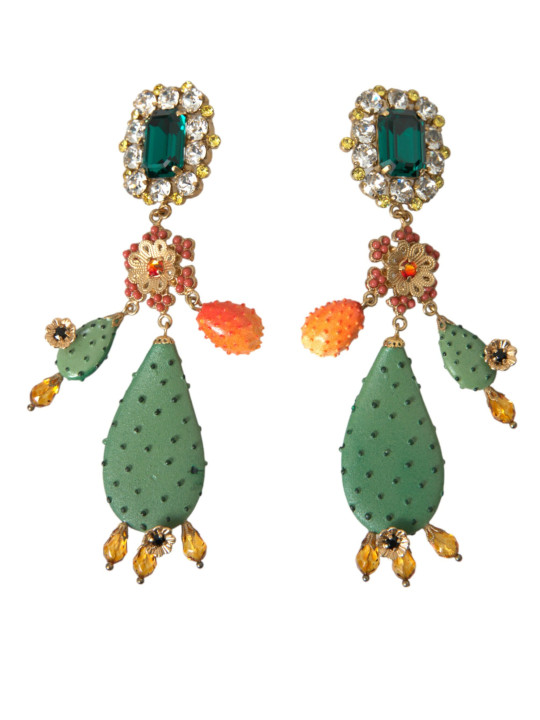 Earrings Green Cactus Crystal Clip On Jewelry Dangling Earrings 1.720,00 € 8059226043232 | Planet-Deluxe