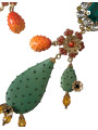 Earrings Green Cactus Crystal Clip On Jewelry Dangling Earrings 1.720,00 € 8059226043232 | Planet-Deluxe
