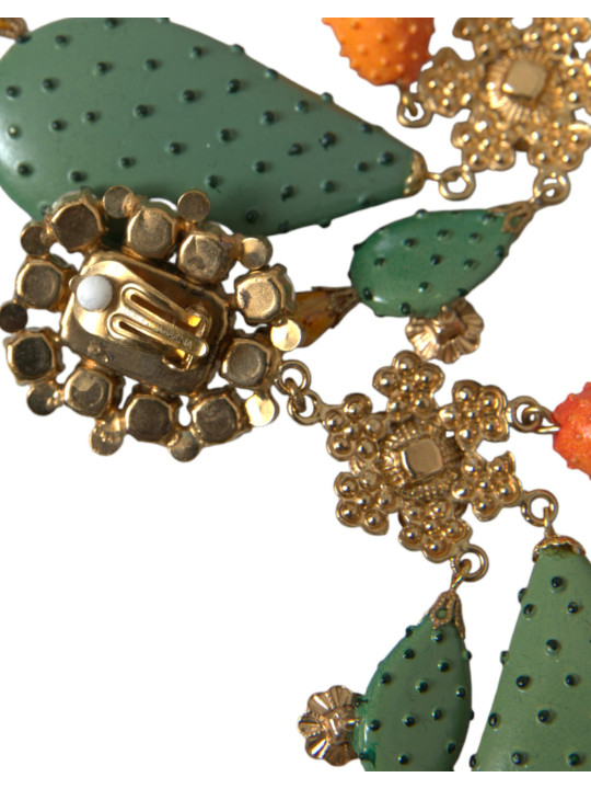 Earrings Green Cactus Crystal Clip On Jewelry Dangling Earrings 1.720,00 € 8059226043232 | Planet-Deluxe