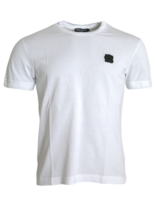 T-Shirts White Logo Patch Cotton Crew Neck T-shirt 790,00 € 8054802168415 | Planet-Deluxe