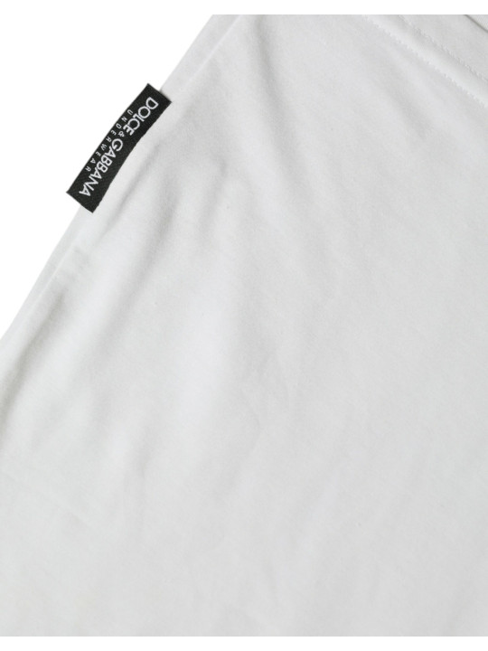 T-Shirts White Cotton V-neck Short Sleeve Underwear T-shirt 560,00 € 8050246189979 | Planet-Deluxe