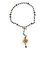Necklaces Gold Tone Brass Cross Black Beaded Chain Rosary Necklace 1.640,00 € 8057001817016 | Planet-Deluxe