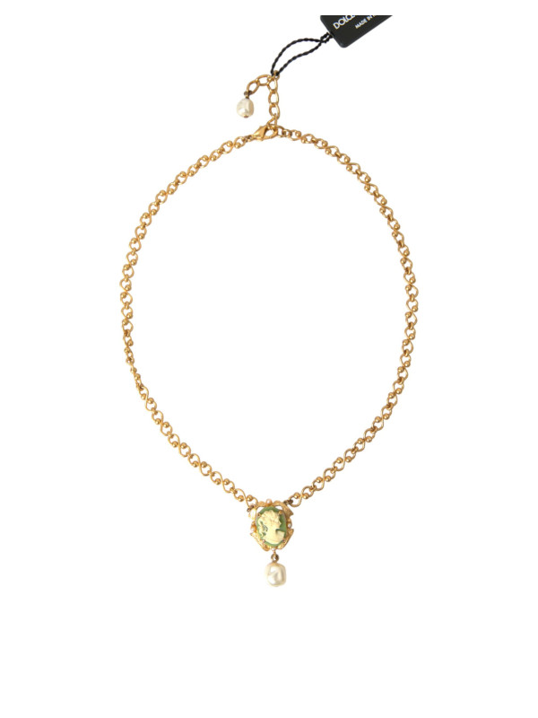 Necklaces Gold Brass Chain Pearl Pendant Charm Necklace 790,00 € 8050249424411 | Planet-Deluxe