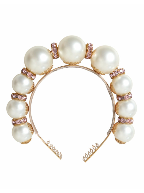 Headbands White Faux Pearl Crystal Embellished Headband Diadem 1.310,00 € 8054802334506 | Planet-Deluxe