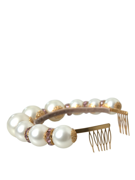 Headbands White Faux Pearl Crystal Embellished Headband Diadem 1.310,00 € 8054802334506 | Planet-Deluxe