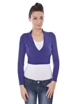 Eleganter Violetter Wickelpullover - Stilvolle Bluse