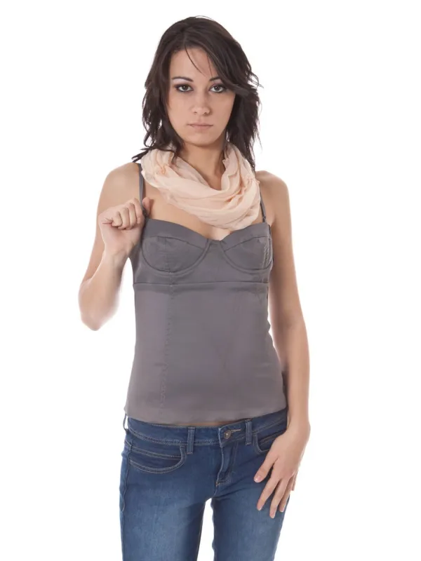 "JOHN GALLIANO Tops im Sale | JOHN GALLIANO Graue Camisole mit Schal online kaufen"|Planet-Deluxe