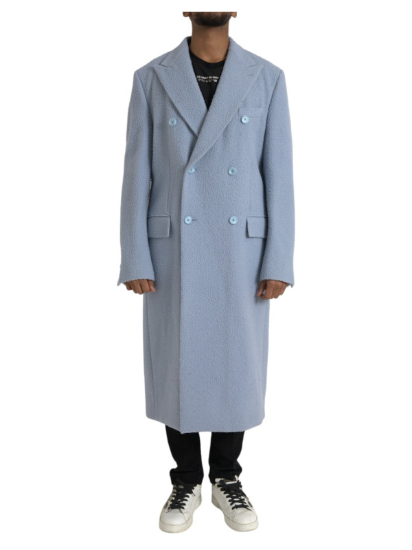 Jackets Blue Double Breasted Long Trench Coat Jacket 4.930,00 € 8057142027794 | Planet-Deluxe