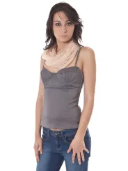 "JOHN GALLIANO Tops im Sale | JOHN GALLIANO Graue Camisole mit Schal online kaufen"|Planet-Deluxe