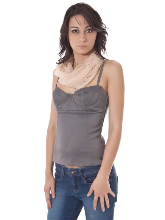 "JOHN GALLIANO Tops im Sale | JOHN GALLIANO Graue Camisole mit Schal online kaufen"|Planet-Deluxe