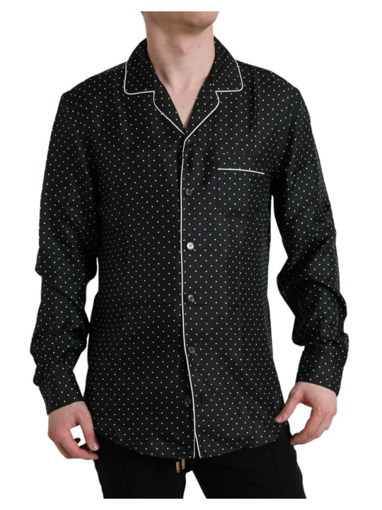 Shirts Black Polka Dot Silk Long Sleeve Shirt 1.680,00 € 8056305924819 | Planet-Deluxe