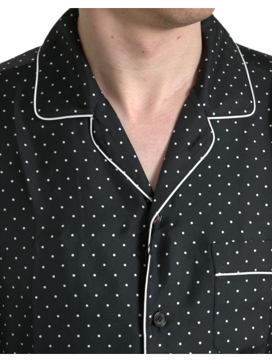 Shirts Black Polka Dot Silk Long Sleeve Shirt 1.680,00 € 8056305924819 | Planet-Deluxe