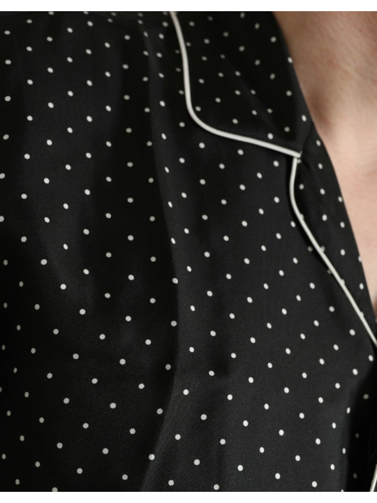 Shirts Black Polka Dot Silk Long Sleeve Shirt 1.680,00 € 8056305924819 | Planet-Deluxe