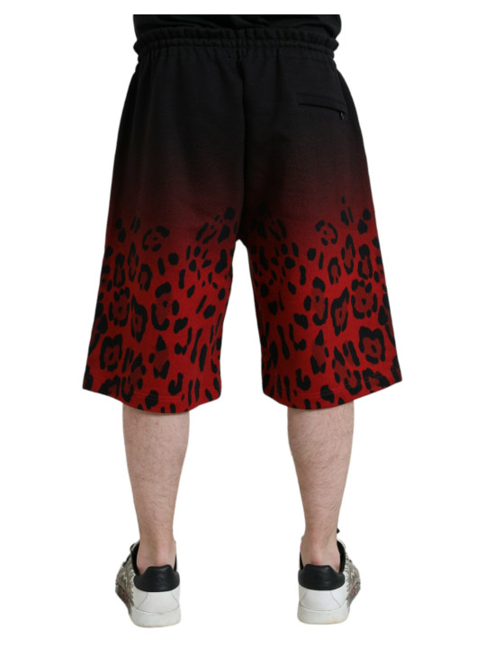 Shorts Red Leopard Print Cotton Bermuda Shorts 1.690,00 € 8052145169724 | Planet-Deluxe