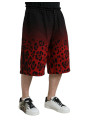 Shorts Red Leopard Print Cotton Bermuda Shorts 1.690,00 € 8052145169724 | Planet-Deluxe