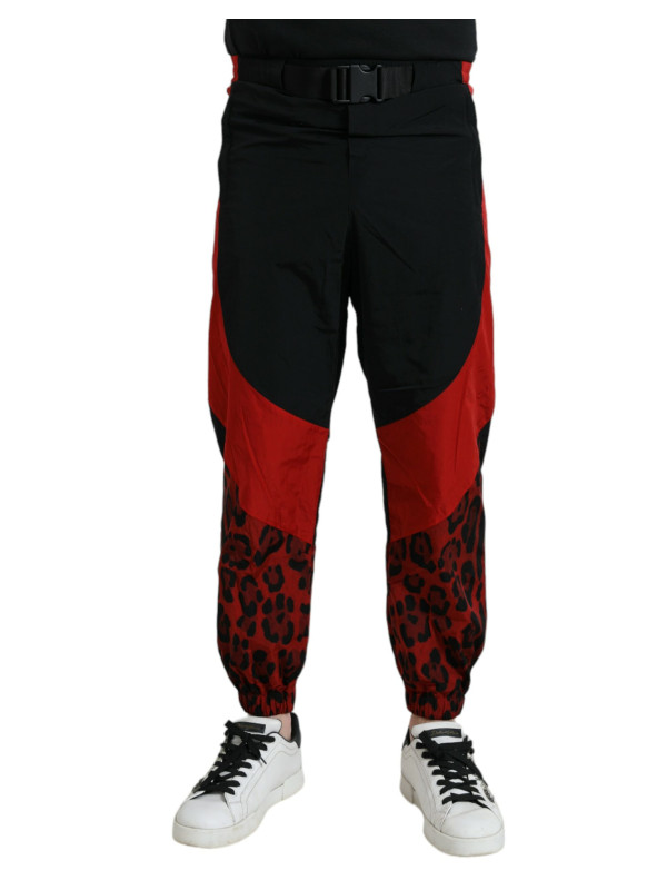 Jeans & Pants Black Red Leopard Print Nylon Jogger Pants 2.530,00 € 8052145169458 | Planet-Deluxe