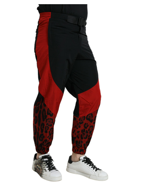 Jeans & Pants Black Red Leopard Print Nylon Jogger Pants 2.530,00 € 8052145169458 | Planet-Deluxe