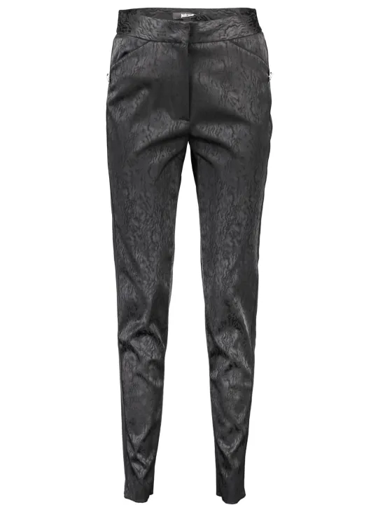 Just Cavalli Elegance: Schwarze Lederleggings Damen