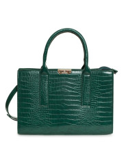 Grüne krokoprägte Egon Von Furstenberg Handtasche