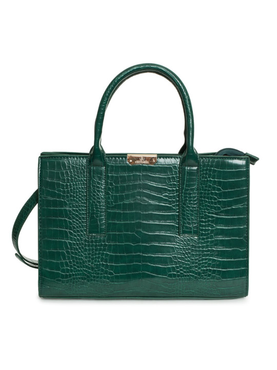 Grüne krokoprägte Egon Von Furstenberg Handtasche