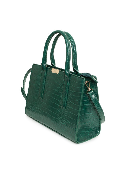 Grüne Kunstleder Handtasche mit Textur