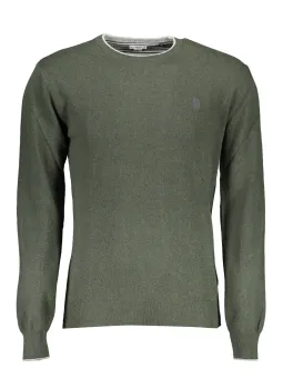 Grüner U.S. POLO Herrenpullover mit Kontrastdetails