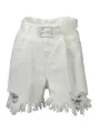 "Gaelle Paris Hosen im Sale | Gaelle Paris Weiße Statement-Shorts mit Fransen und Gürtel online kaufen"|Planet-Deluxe