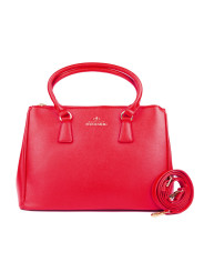 Rote Lederhandtasche mit Schulterriemen
