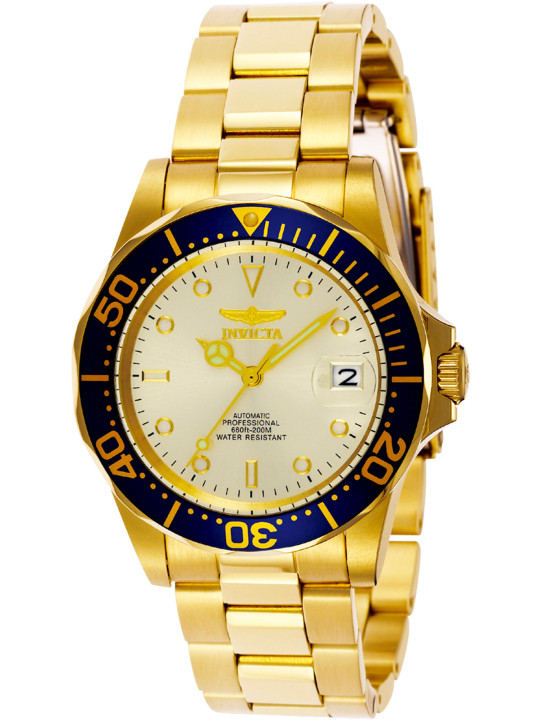 Goldene Invicta Gelb Automatik Uhr