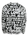 Sweaters Black White Logo Print Crew Neck Sweatshirt Sweater 1.800,00 € 8057142573222 | Planet-Deluxe