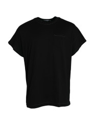 T-Shirts Black Cotton Round Neck Short Sleeve T-shirt 630,00 € 8058091803798 | Planet-Deluxe