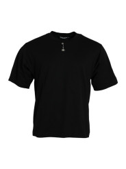 T-Shirts Black Embellished Cotton Crew Neck T-shirt 1.110,00 € 8057142452169 | Planet-Deluxe