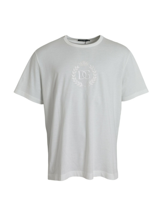T-Shirts White Logo Embossed Cotton Crewneck T-shirt 1.260,00 € 8057155214587 | Planet-Deluxe
