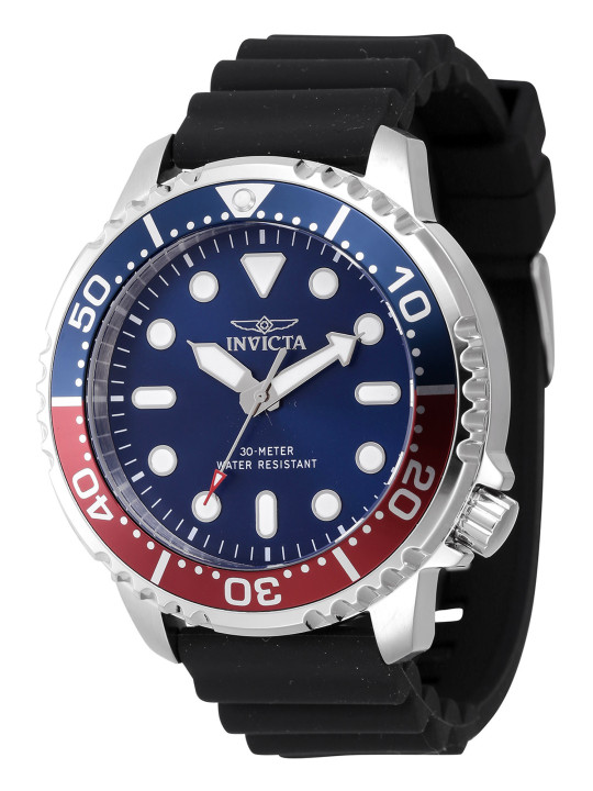 Silberne Invicta Taucheruhr mit blauem Zifferblatt