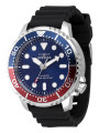 Silberne Invicta Taucheruhr mit blauem Zifferblatt