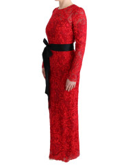 Dresses Elegant Red Sheath Dress with Silk Bow Belt 13.600,00 € 8053901690643 | Planet-Deluxe