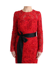 Dresses Elegant Red Sheath Dress with Silk Bow Belt 13.600,00 € 8053901690643 | Planet-Deluxe