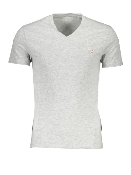 "GUESS JEANS T-Shirts im Sale | Guess Jeans Super Slim Fit V-Neck T-Shirt Grau online kaufen"|Planet-Deluxe