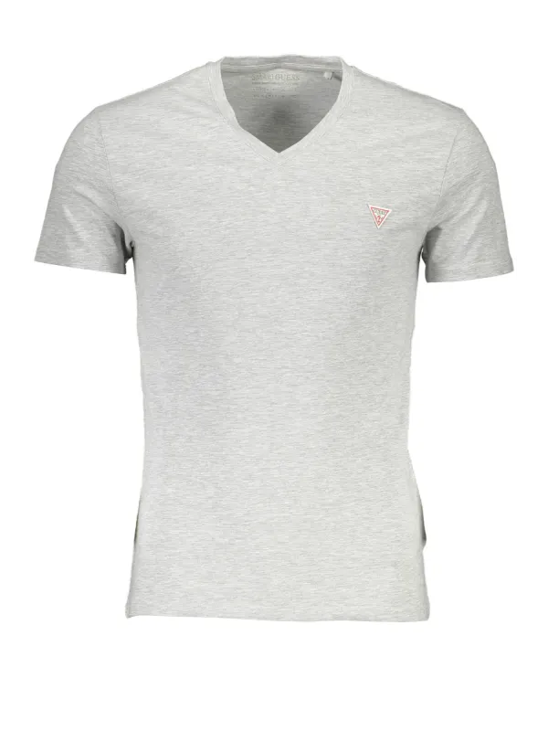 "GUESS JEANS T-Shirts im Sale | Guess Jeans Super Slim Fit V-Neck T-Shirt Grau online kaufen"|Planet-Deluxe
