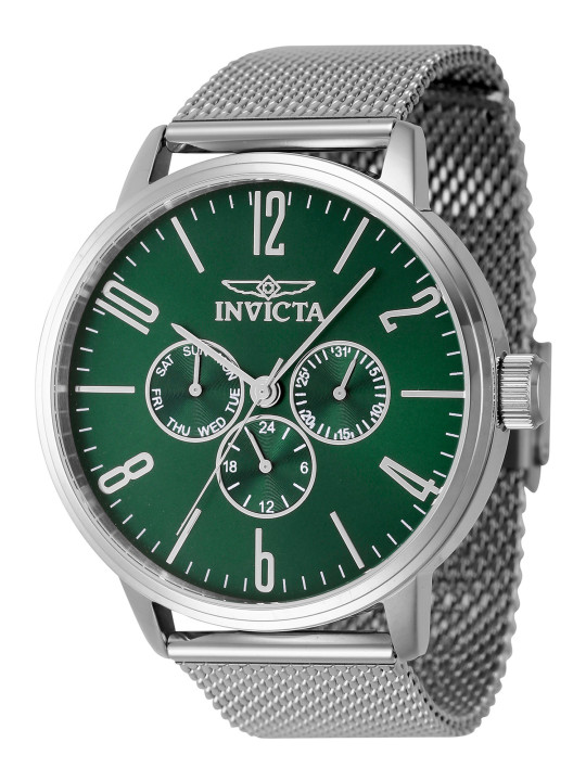 Grüne Invicta Uhr mit Mesh-Armband