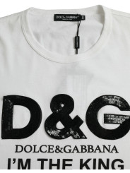 T-Shirts White D&ampG King Print Cotton Crewneck T-shirt 1.520,00 € 8051124861635 | Planet-Deluxe