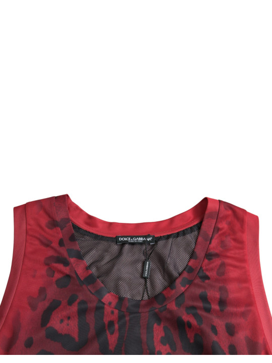 T-Shirts Red Leopard Print Sleeveless Men Tank T-shirt 2.500,00 € 8057142708235 | Planet-Deluxe