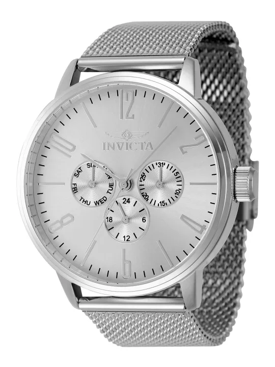 Graue Invicta Uhr mit Mesh-Armband