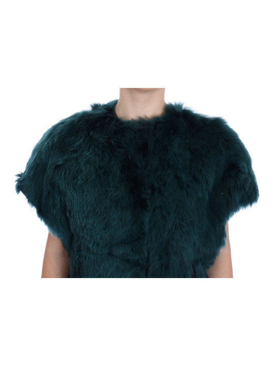 Jackets & Coats Exquisite Green Alpaca Fur Long Vest 18.340,00 € 8058696352257 | Planet-Deluxe