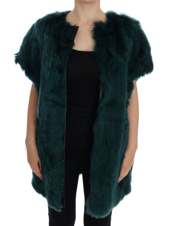 Jackets & Coats Exquisite Green Alpaca Fur Long Vest 18.340,00 € 8058696352257 | Planet-Deluxe